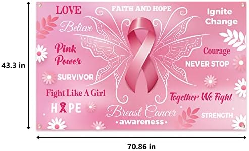 Očela za podizanje raka dojke Backdrop - ružičaste vrpce Baner Dobrotvorne aktivnosti Party Supplies Ornamenti