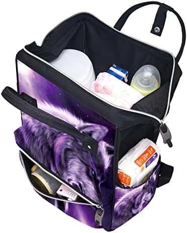 Guerotkr putni ruksak, torba za pelene, ruksak pelena, ljubičasti Galaxy Galaxy Wolf uzorak
