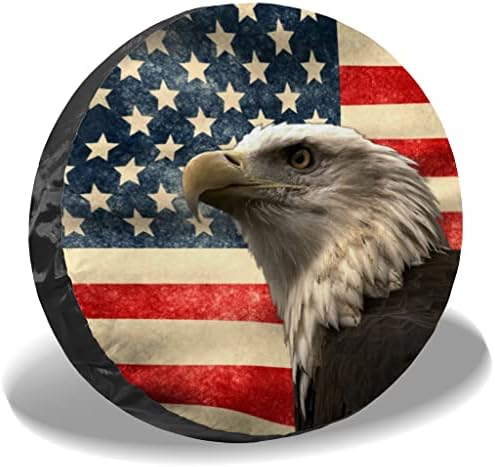 Vintage American Eagle Flag rezervni poklopac guma, zaštitni kotačić vodootporan UV zaštita od prašine za sunčanje Fit za SUV, RV,