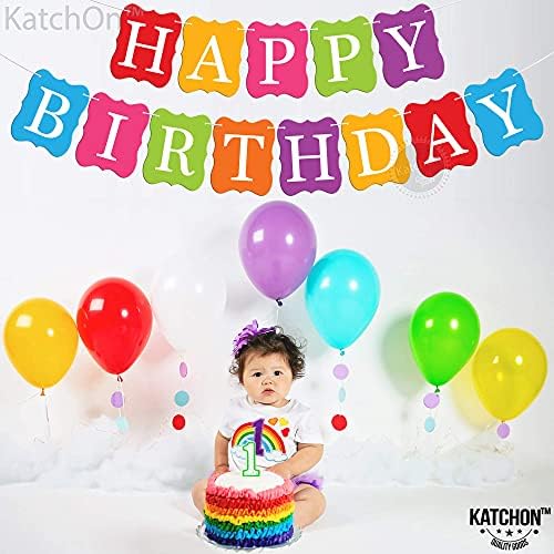 Katchin, Rainbow Happy Rođendan Baner - 10 stopa, ne DIY | Rainbow Rođendan ukrasi | Šareni baner za sretan rođendan, sretan rođendanski