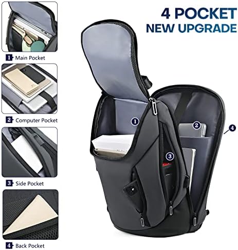 Konelia Slim Business Smart Backpack za muškarce Vodootporno Fit 15,6 inčni prijenosnog putničkog ruksaka sa USB punjenjem