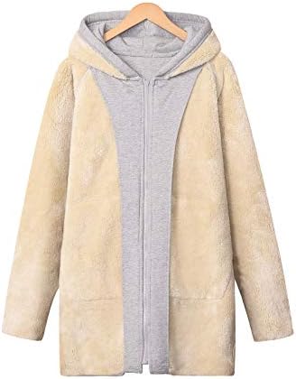 Flygo ženska zimska dukserica sherpa obložena zip hoodie dugačak jaknu odjeća