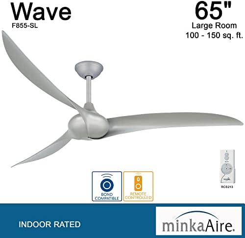 Minka-AIRE F855-SL Wave 65 Stropni ventilator sa daljinskim upravljačem u srebrnoj završnoj obradi