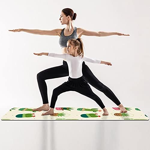 Debela neklizajuća Vježba & amp; fitnes 1/4 prostirka za jogu sa ručno nacrtanim dijamantskim printom Kaktusa za Yoga Pilates & Vježba