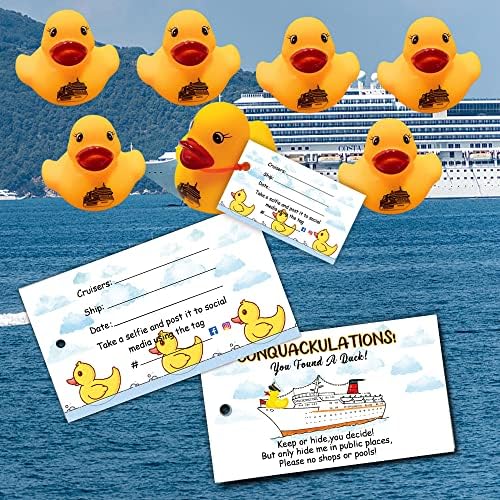 Patke oznaka za krstarenje, patka patka oznake, Ducking Game Card, 20 krstarenje oznake, 20 žute gumene patke, krstarenje patke za