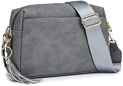 Roulens Triple Zip mala Crossbody torba za žene, torbica za mobilni telefon sa širokim remenom torbica za ramena sa utorima za kreditne