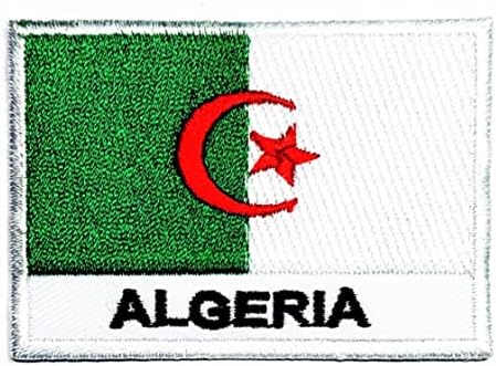 Kleenplus 3kom. 1, 7X2, 6 INČA. Zastava Alžir Zastava vezeno aplicirano željezo na šivenje zakrpe kvadratnog oblika Zastava zemlje