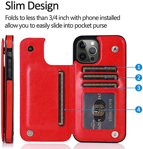 CCSmall za iPhone 13 novčanik slučaj sa držačem kartice, PU Koža Kickstand utora za kartice slučaj dvostruko magnetna kopča izdržljiv