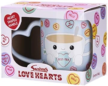 POSH PAWS SWIZZELA Ljubav srca 11oz Tiffany Cup čaša za čaj za čaj u obliku čaja Keramička krigla, plava, 37751