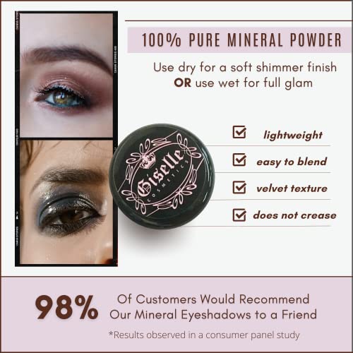 Giselle Cosmetics loose Powder Organic mineralno sjenilo za oči-Diamond Coal-3 gms
