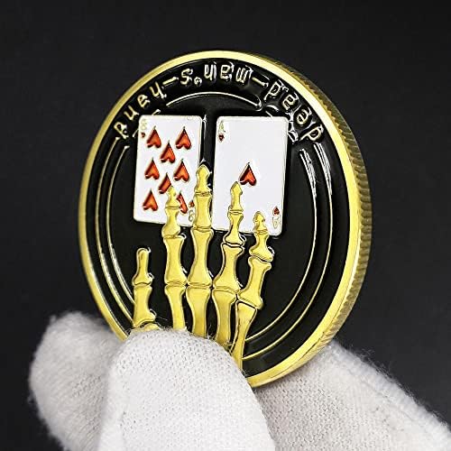 Casino Poker Chips Gold pozlaćeni kovanica kovanica za kostur Ruka Lucky Poker Card Guard Suvenir Pokloni