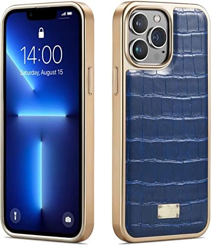 DFAMIN futrola za iPhone 14 pro max, vrhunska koža Slim Fit Telefon Elektroplatirani TPU branik udarni otvoren za zaštitu od pada