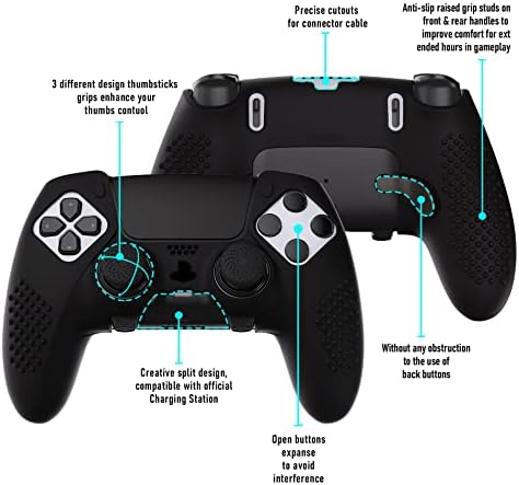 PlayVital 3d izdanje sa klinovima protiv kliznog silikonskog poklopca za PS5 Edge kontroler, koža za zaštitu od meke gume za PS5 Edge