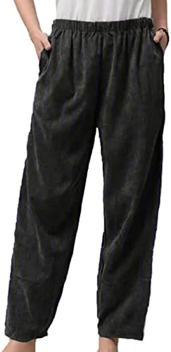 Ženske casual bager-salonske hlače Solidna elastična struka Ljeto plaža pantalone Lagane širine noge cvjetne dukseve