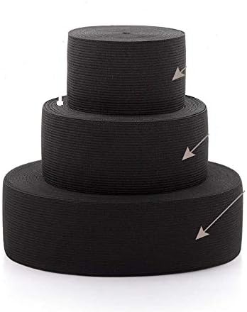 Crna Elastika 2 inča 5, 10, 15 dvorišna pletena Elastika za šivanje proizvedena u SAD-u